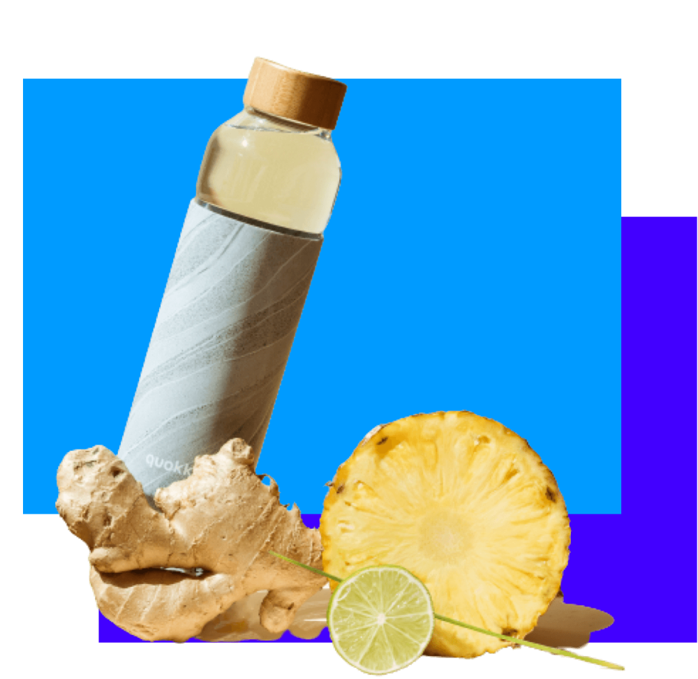 fermented beverages - drink on blue background