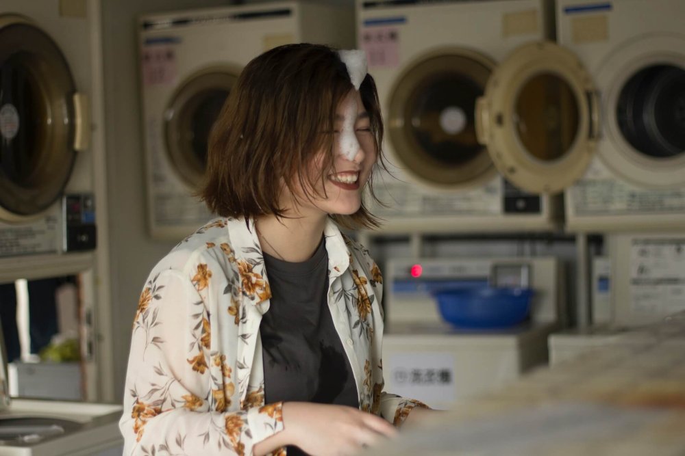 woman on the laundry