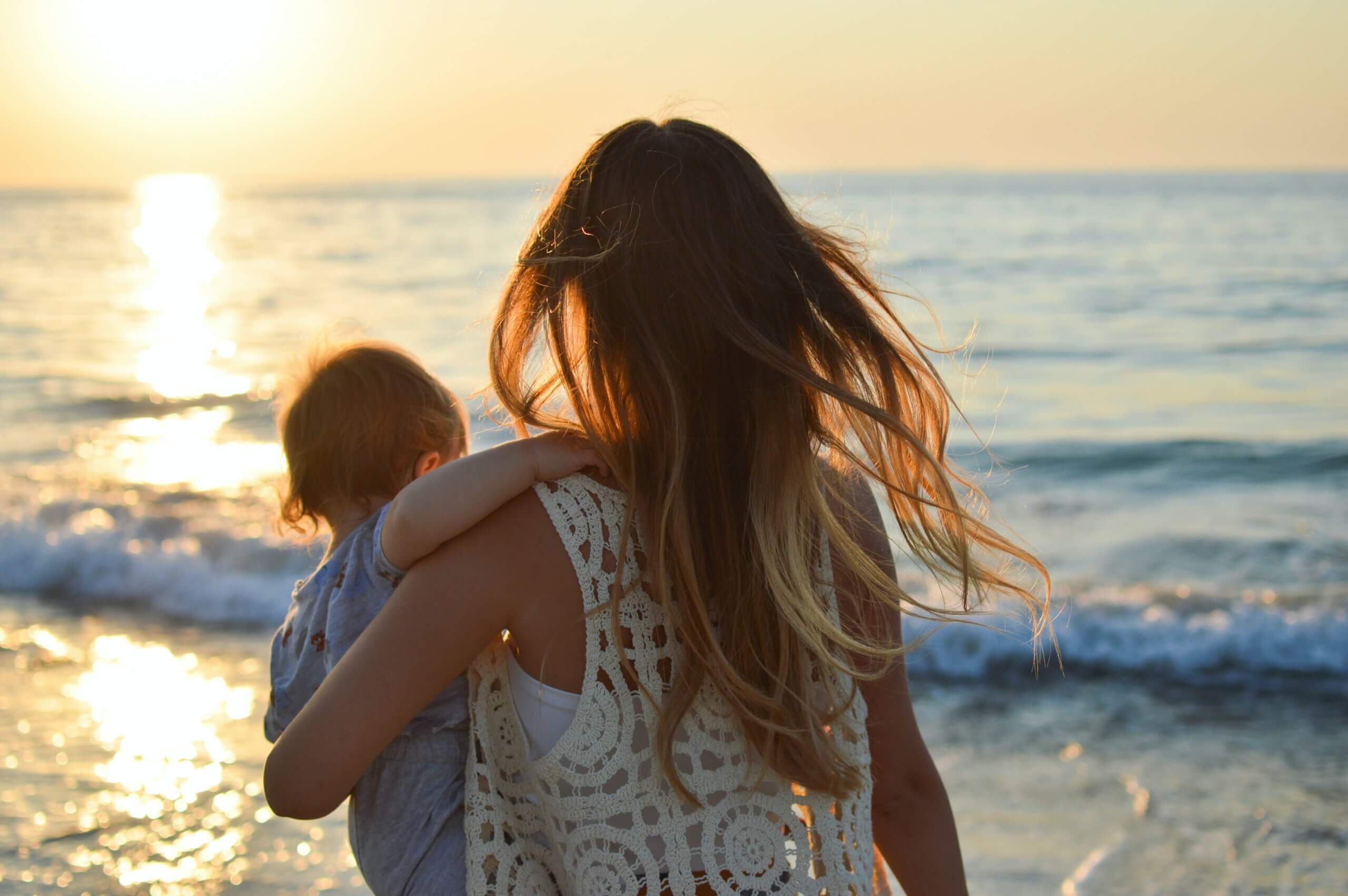 family and ocean